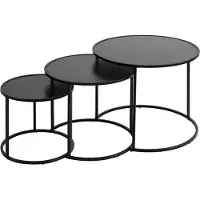 Atmosphera | Ensemble table basse - 3 pièces - Noir - Design moderne - Fonctionnalité et élégance