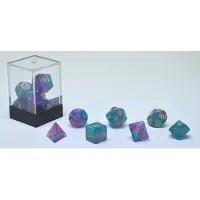HOT Games Jeu de dés Stardust Aqua Violet, 7 pièces, en plastique