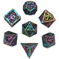 HOT Games - Jeu de dés en métal Rainbow DND - Boîte Premium - Jeu de rôle