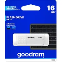 Goodram UME2 UME2-0160W0R11 Pendrive (16 Go, USB 2.0, blanc) (16 Go, USB-A), Clé USB, Blanc