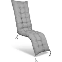 AIO Factory Coussin de jardin 165x50 cm pour une chaise longue, gris