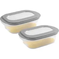 Sunware boîte à fromage transparente/grise avec couvercle - set de 2 pièces