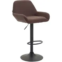 CLP Tabouret de bar Braga en tissu, pivotant et réglable en hauteur, couleur crème, piètement noir