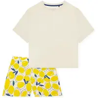 Schiesser Pyjama 'Casual Fashion' ivoire / jaune