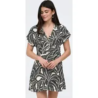 ONLY Robe-chemise 'ONLNova' gris foncé / blanc