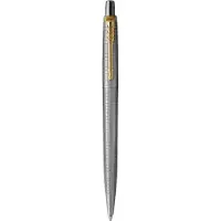 Parker Jotter 70TH ANNIVERSARY CT Stylo bille M Edition Speciale Finition Chrome Corps Acier Inoxydable Motif Cisele (Grave au laser) Pointe Moyenne Encre Bleue Livre en coffret cadeau