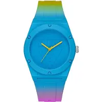 GUESS Watches Retro pop Montre femme analogique mouvement à quartz avec bracelet en silicone W0979L28
