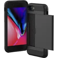 IMoshion Coque arrière avec porte-cartes Apple iPhone SE (2022 / 2020) / 8 / 7 - Noir