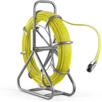 Vevor Aiguille Électricien avec Support 100 m Tire Fils Électrique Fibre Verre 6,3 mm Aiguille de Tirage Câble Électrique pour Murs Conduits Électriques