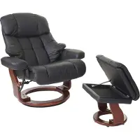 Generique MCA fauteuil relax Calgary XXL cuir charge 180kg noir aspect noix