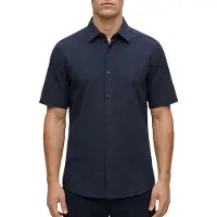 BOSS pour homme. 50537382 Maillot de bain marine (XL), Casuel, Coton, Manche courte