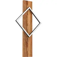 Eglo Applique murale LED Boyal, applique murale avec poutres en bois, lampe de couloir murale en bois rustique et métal, spot mural, blanc chaud, 56 cm
