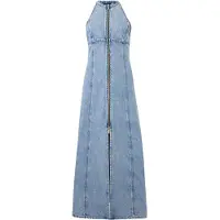 Armani Exchange pour femme. XW002261AF21338MB001 Robe en jean bleu (S), Casuel, Coton, Sans manches / bretelles