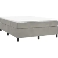 vidaXL Lit boxspring sans matelas gris clair 140x210 cm velours