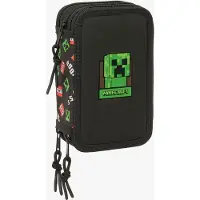 Minecraft 12.5x19.5x5.5 Cm Triple Pencil Case Noir Homme