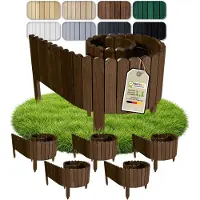 Pemicont Floranica Bordure de massif bois 10 m, 5 x 200 cm, 10 cm, Marron – lot en pin, bord arrondi
