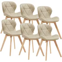 En.casa Chaise de salle à manger 'Älmhult' (lot de 6) 78x47x52 cm similicuir beige