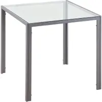 HOMCOM Table de salle à manger Table de cuisine carrée pour 4 personnes, grise