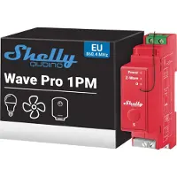 Shelly Relais Wave Pro 1PM, rail DIN, fonction de mesure, rouge