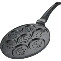 Herzberg HG-CP267ANL : Poêle à crêpes et à galettes de 26 cm avec surface en marbre - 7 animaux mignons