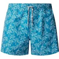 Pepe Jeans pour homme. PMB100022 Maillot de bain Dotted Palms bleu (L), Beachwear, Polister recyclé, Durable