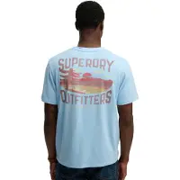 Superdry T-Shirt 'Outdoors Mountain' bleu clair / jaune / rouge foncé