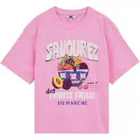 We fashion T-Shirt indigo / cyclamen / éosine / blanc cassé
