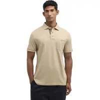 Barbour - Polo en coton interlock - Premium Corpatch Tailored Polo Shirt Washed Stone pour Homme en Coton - Taille L - Marron