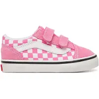 Vans Baskets basses enfant Old Skool V COLOR THEORY CHECKERBOARD Pink Fizz filles - Rose - 26