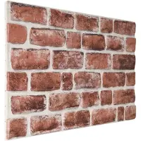 vidaXL Panneaux muraux , lot de 10, marron foncé et blanc, 100 x 50 cm, mousse EPS