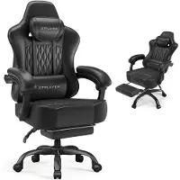 GTPLAYER Fauteuil gaming , fauteuil de bureau, fauteuil PC ergonomique, fauteuil pivotant réglable en hauteur, accoudoirs avec mécanisme synchrone, coussin lombaire, appui-tête