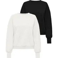 ONLY Sweat-shirt 'ONLBrooke' noir / blanc