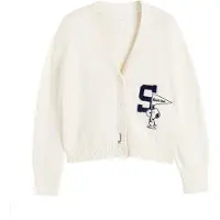 Chinti & Parker Cardigan 'Snoopy Varsity' crème / bleu marine