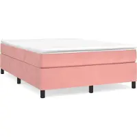 vidaXL Lit boxspring sans matelas rose 180x210 cm velours