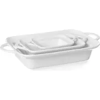 Hendi Moule à four Poignées d'oreilles, Plat à gratin, Blanc