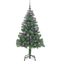 vidaXL Sapin de Noël avec 150 LED avec support Vert 150 cm PVC