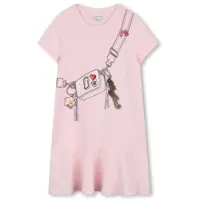 Marc Jacobs pour fille. W60711 Robe imprimée rose (10Y= 138cm), Casuel, Coton, Manche courte, mode enfantine