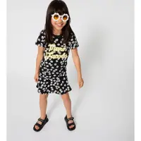 Marc Jacobs pour fille. W60861 Robe t-shirt noire (10Y= 138cm), Casuel, Coton, Manche courte, mode enfantine