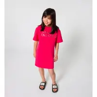 Marc Jacobs pour fille. W60718 Robe rouge à logo (12Y= 150cm), Casuel, Coton, Manche courte, mode enfantine
