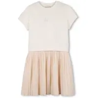 Michael Kors pour fille. R30587 Robe M.L beige (8Y= 126cm), Casuel, Polyester, Manche courte, mode enfantine