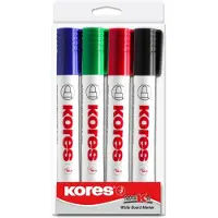 Kores Marqueur de tableau blanc, pointe de balle (4x)