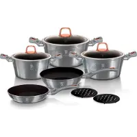 Berlinger Haus Ensemble de Casseroles BH-6020 10 Pièces Moonlight Metallic