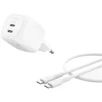 Belkin Dual Usb-c 50w Pd Pps + 1m Kabel Wch019kq1mwh-b6 Usb-c Wall Charger Argenté