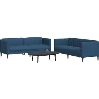 vidaXL Ensemble de canapés 2 pièces bleu tissu