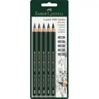 Faber-Castell Castell 9000 Jumbo Blister de 5 crayons graphite