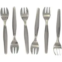 Fackelmann 32133 Lot De 6 Fourchettes À Huîtres, Fourchette Dessert, Fourchettes Pour Huîtres, Acier Inoxydable, Argenté, 12,5 Cm