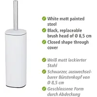 Wenko Garniture de WC mod. Alassio, Blanc Acier forme fermée, en acier laqué