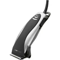 Clatronic HSM 3430 Tondeuse à cheveux / barbe, 4 sabots, lame en acier inoxydable noir/argenté