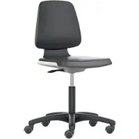 BIMOS Siège de travail Labsit Roulettes Assise bleue Tissu Supertec noir 450-650 mm