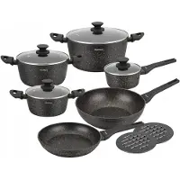 Klausberg set de pots avec revetement antiadhésif marbré, 12 pieces KB7659